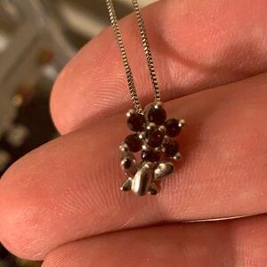 - Genuine Rhodolite Garnet 925 Sterling Silver Necklace